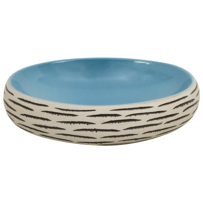 vidaXL Vasque à poser multicolore ovale 59x40x15 cm céramique