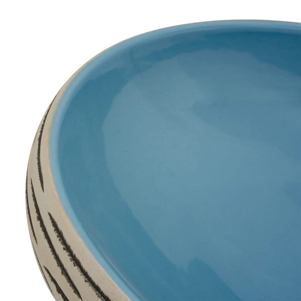 vidaXL Vasque à poser multicolore ovale 59x40x15 cm céramique