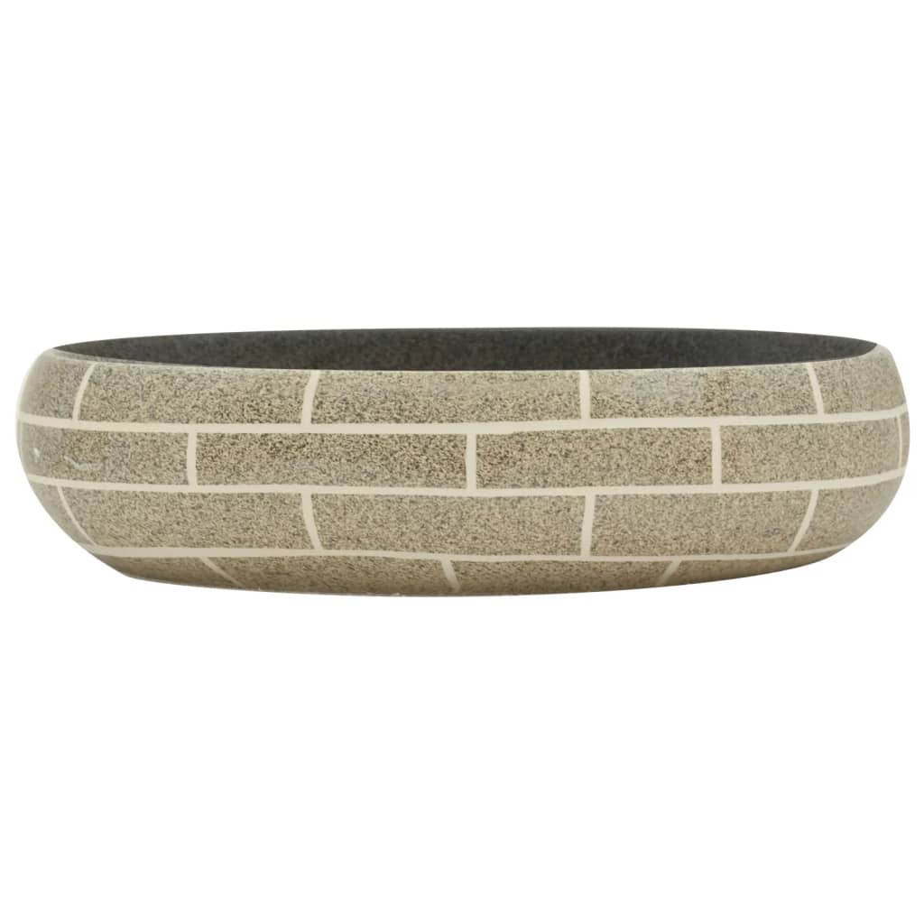 vidaXL Vasque à poser multicolore ovale 59x40x15 cm céramique