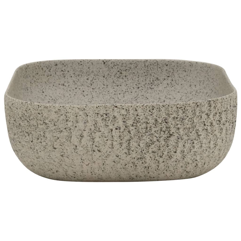 vidaXL Vasque à poser gris rectangulaire 48x37,5x13,5 cm céramique