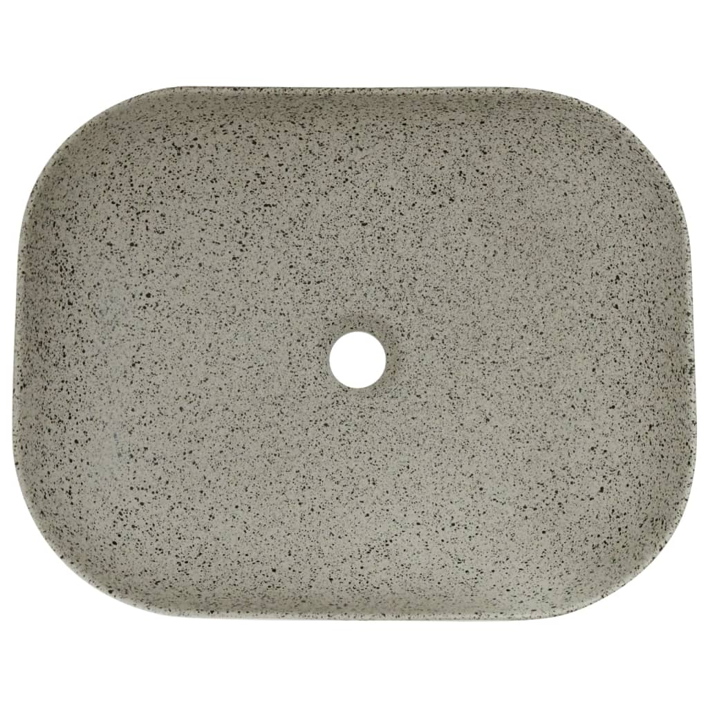 vidaXL Vasque à poser gris rectangulaire 48x37,5x13,5 cm céramique