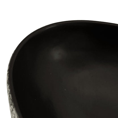 vidaXL Vasque à poser noir et bleu ovale 56,5x36,5x13,5 cm céramique