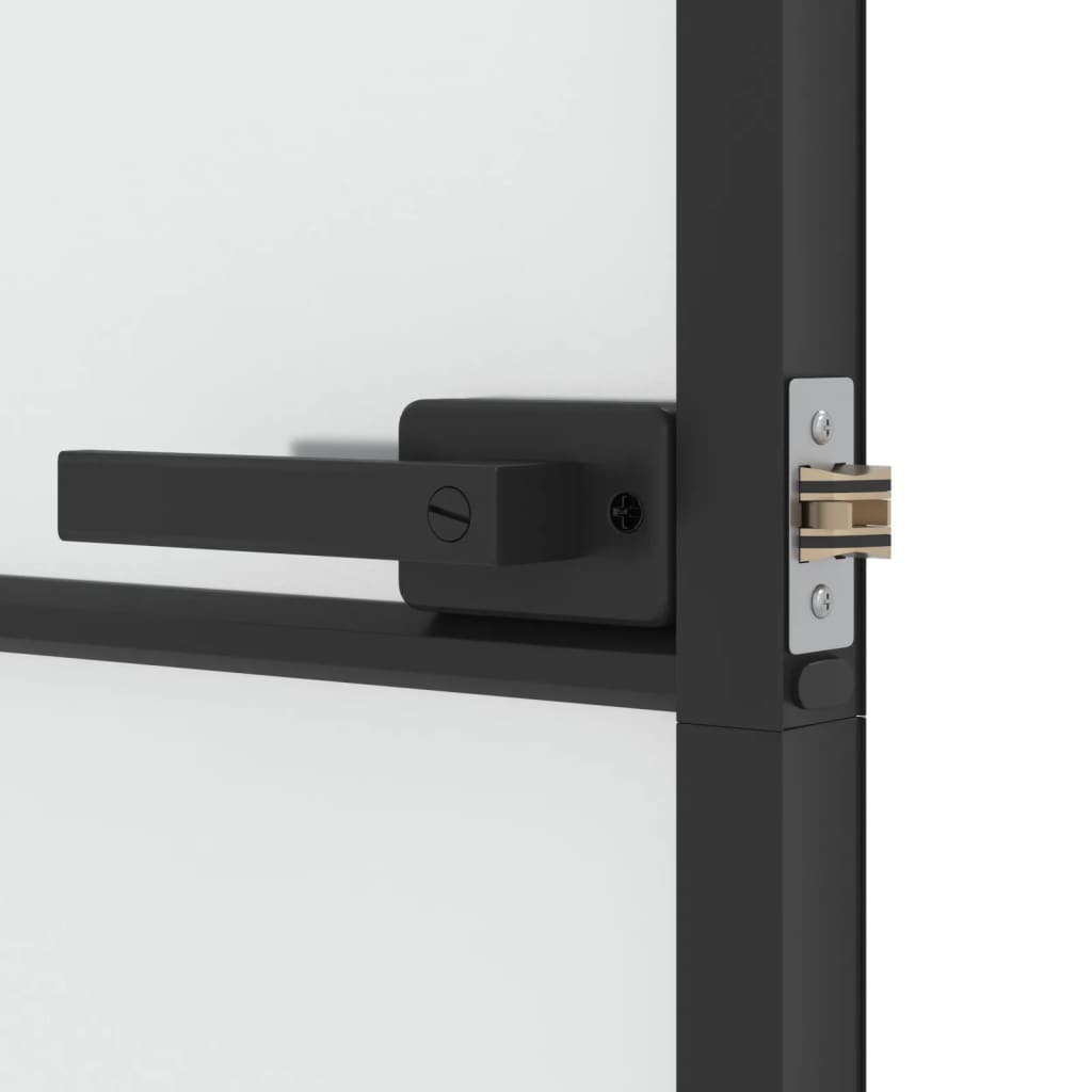 vidaXL Porte intérieure mince noir 83x201,5 cm verre trempé aluminium