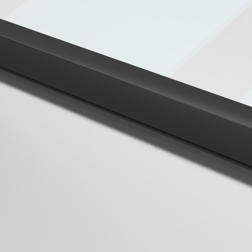 vidaXL Porte intérieure mince noir verre trempé aluminium