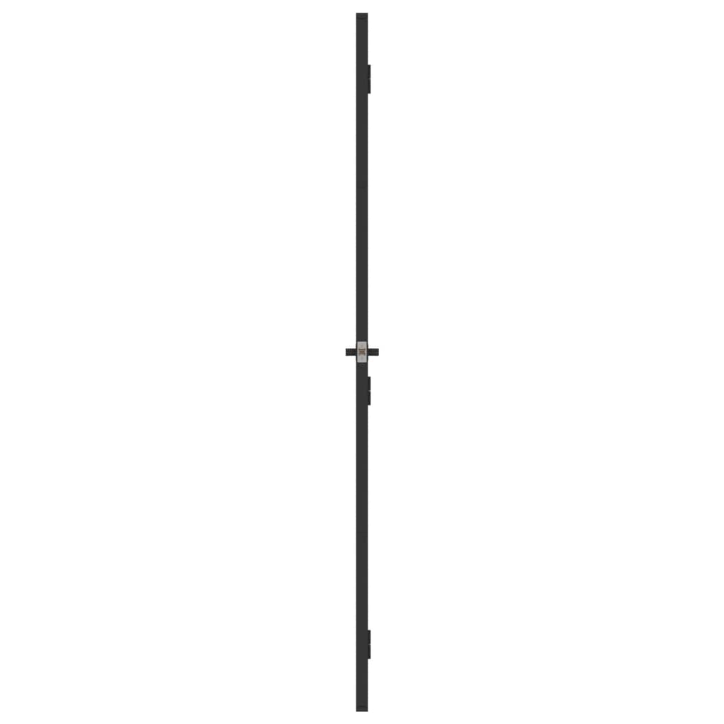 vidaXL Porte intérieure mince noir verre trempé aluminium