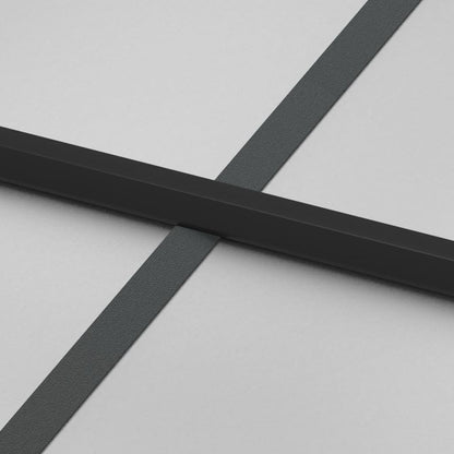 vidaXL Porte intérieure mince noir 76x201,5 cm verre trempé aluminium