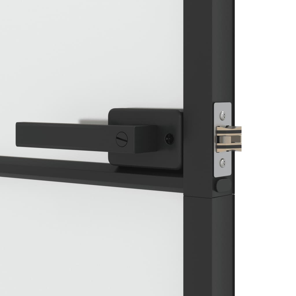 vidaXL Porte intérieure mince noir 83x201,5 cm verre trempé aluminium