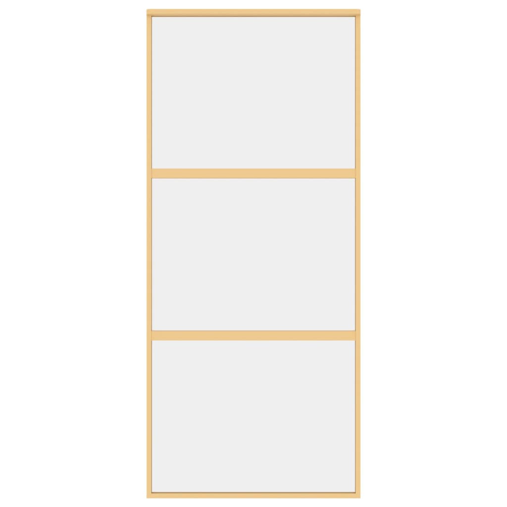 vidaXL Porte coulissante doré 90x205 cm verre ESG clair et aluminium