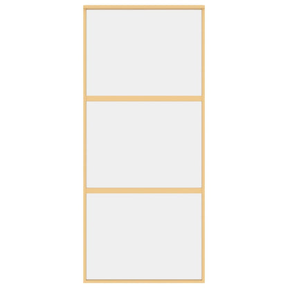vidaXL Porte coulissante doré 90x205 cm verre ESG clair et aluminium