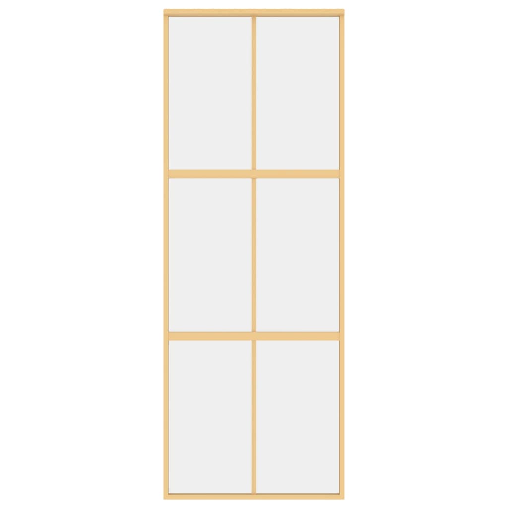 vidaXL Porte coulissante doré 76x205 cm verre ESG clair et aluminium