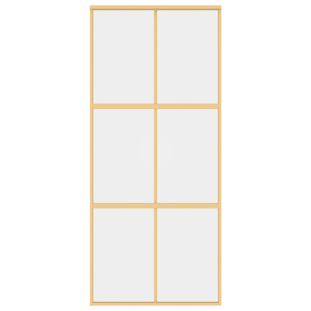 vidaXL Porte coulissante doré 90x205 cm verre ESG clair et aluminium