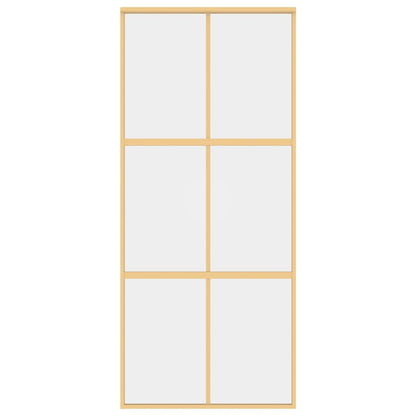 vidaXL Porte coulissante doré 90x205 cm verre ESG clair et aluminium