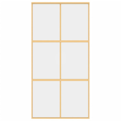 vidaXL Porte coulissante doré 102,5x205cm verre ESG clair et aluminium