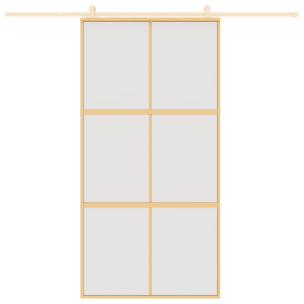 vidaXL Porte coulissante doré 102,5x205 cm verre ESG dépoli aluminium