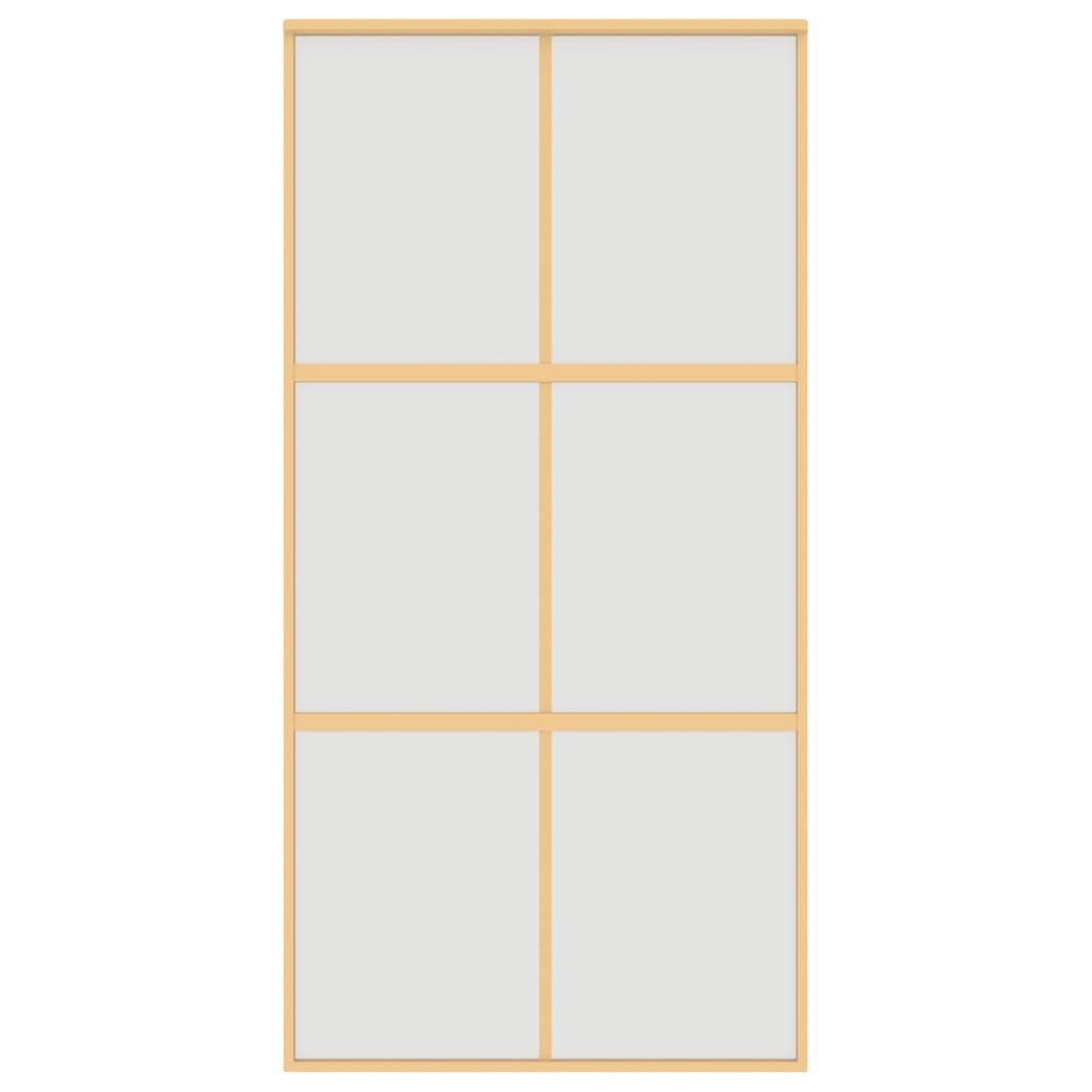 vidaXL Porte coulissante doré 102,5x205 cm verre ESG dépoli aluminium