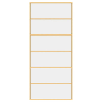 vidaXL Porte coulissante doré 90x205 cm verre ESG clair et aluminium