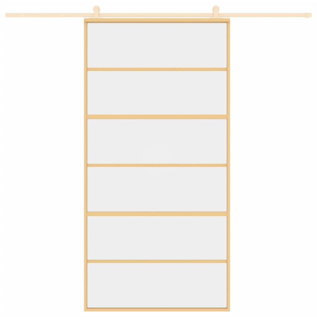 vidaXL Porte coulissante doré 102,5x205cm verre ESG clair et aluminium