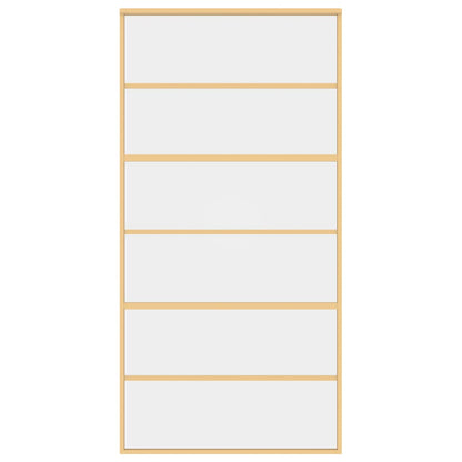 vidaXL Porte coulissante doré 102,5x205cm verre ESG clair et aluminium