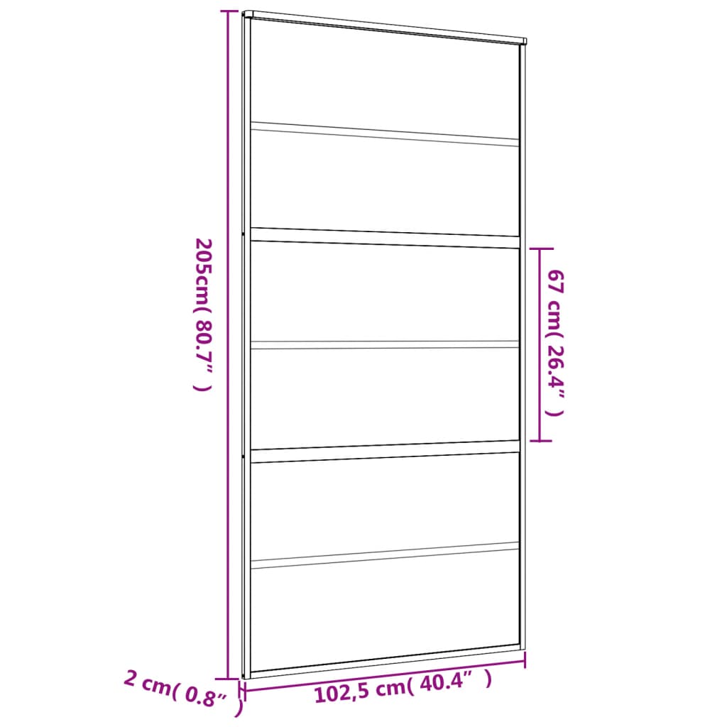 vidaXL Porte coulissante doré 102,5x205 cm verre ESG dépoli aluminium