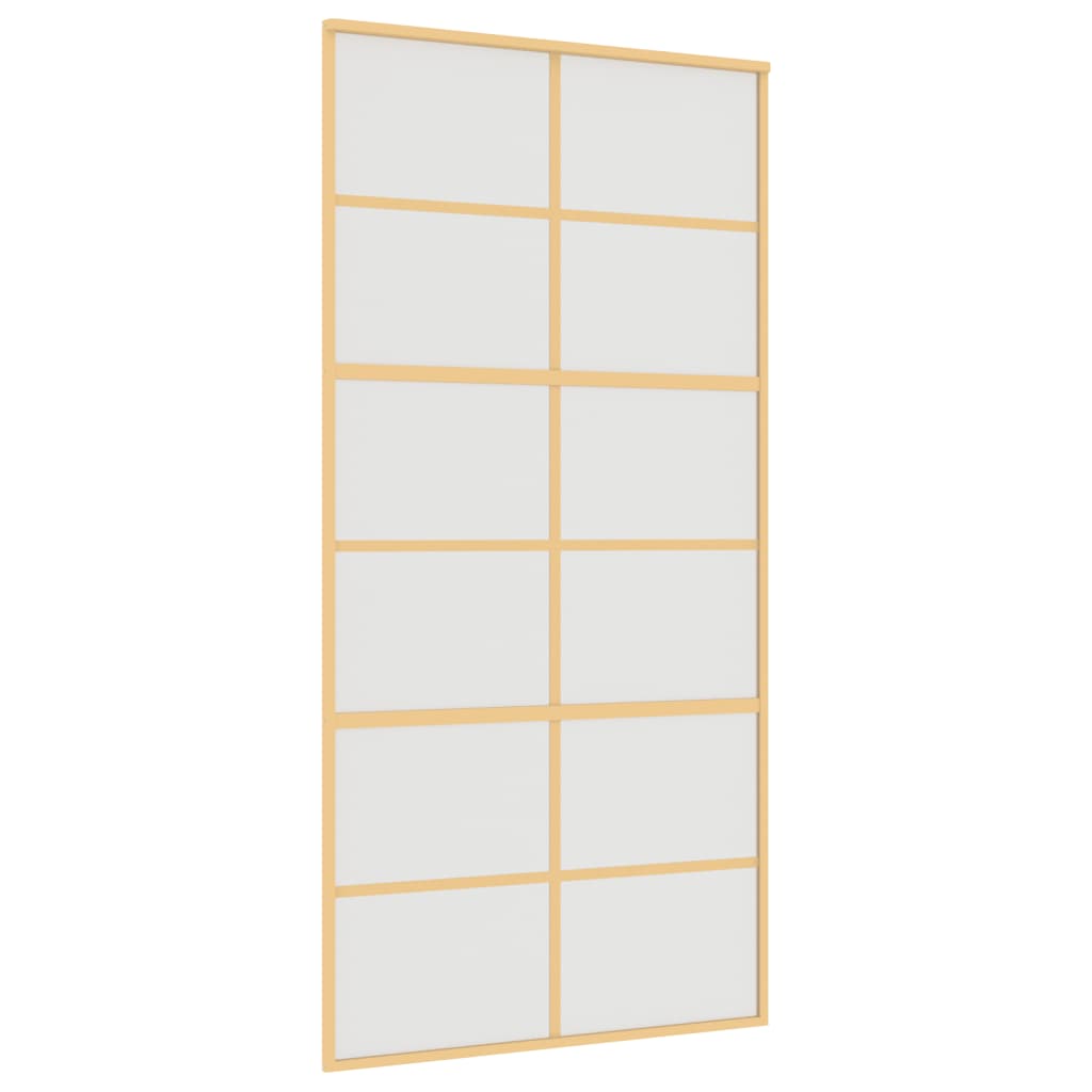vidaXL Porte coulissante doré 102,5x205 cm verre ESG dépoli aluminium