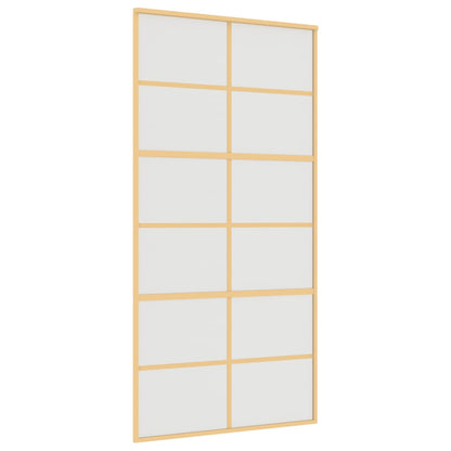 vidaXL Porte coulissante doré 102,5x205 cm verre ESG dépoli aluminium