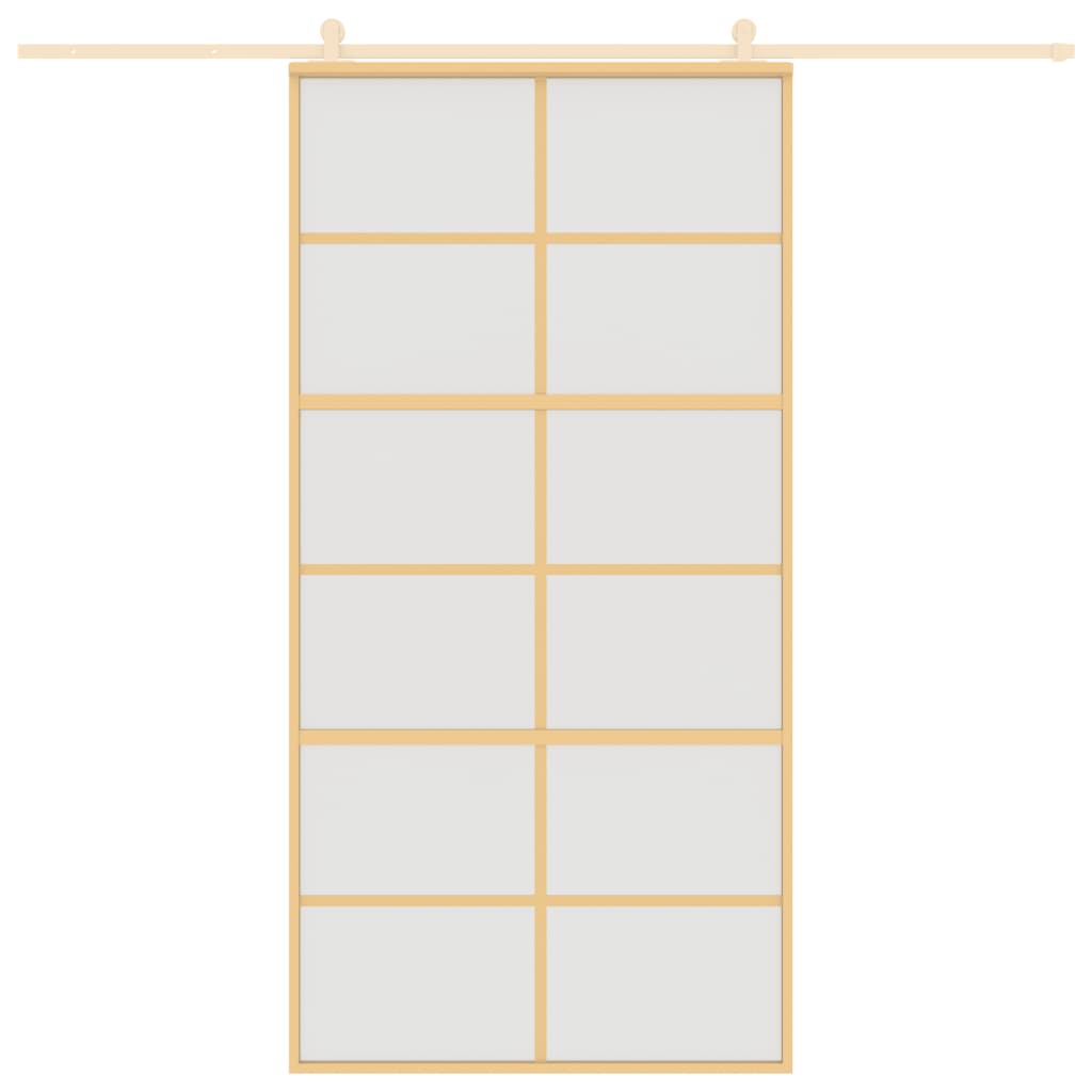 vidaXL Porte coulissante doré 102,5x205 cm verre ESG dépoli aluminium