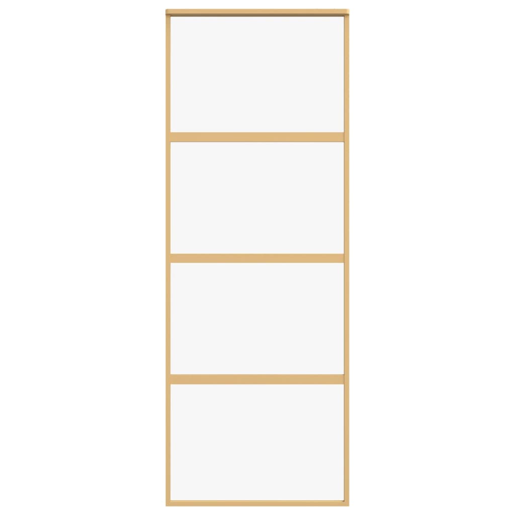 vidaXL Porte coulissante doré 76x205 cm verre ESG clair et aluminium