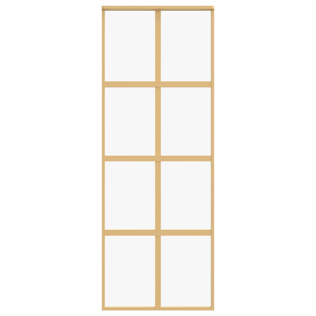 vidaXL Porte coulissante doré 76x205 cm verre ESG clair et aluminium