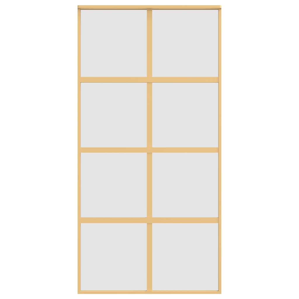 vidaXL Porte coulissante doré 102,5x205 cm verre ESG dépoli aluminium