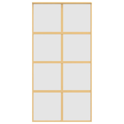 vidaXL Porte coulissante doré 102,5x205 cm verre ESG dépoli aluminium