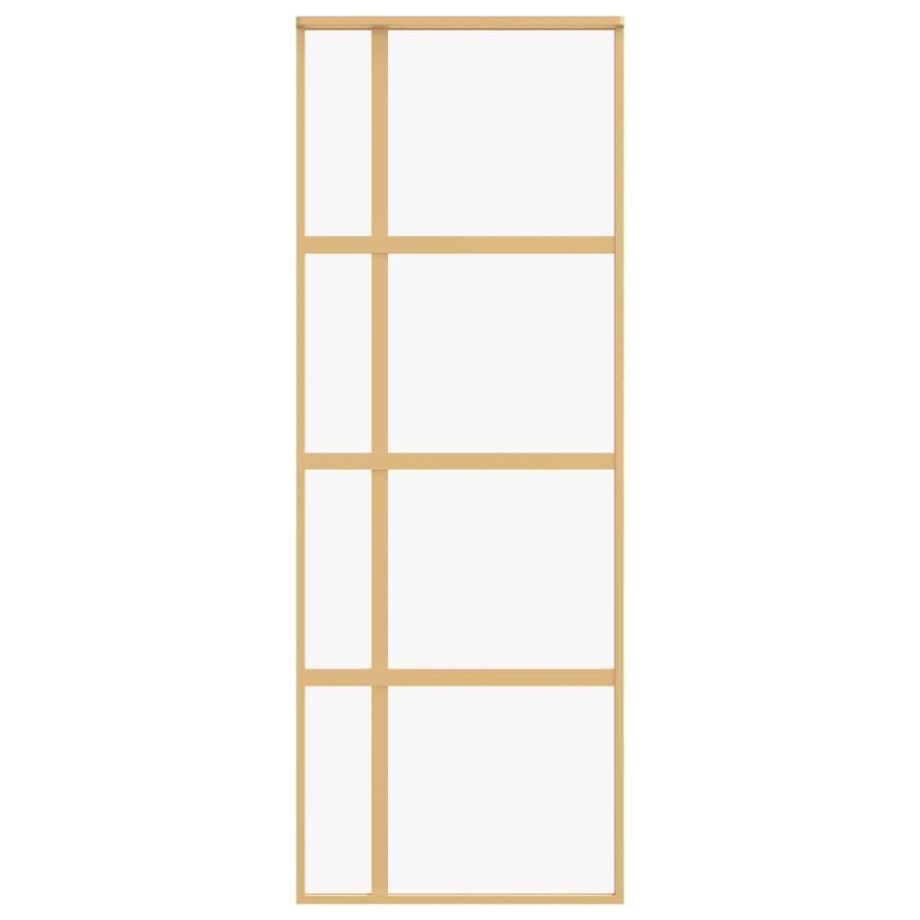 vidaXL Porte coulissante doré 76x205 cm verre ESG clair et aluminium