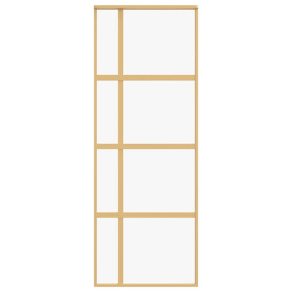 vidaXL Porte coulissante doré 76x205 cm verre ESG clair et aluminium
