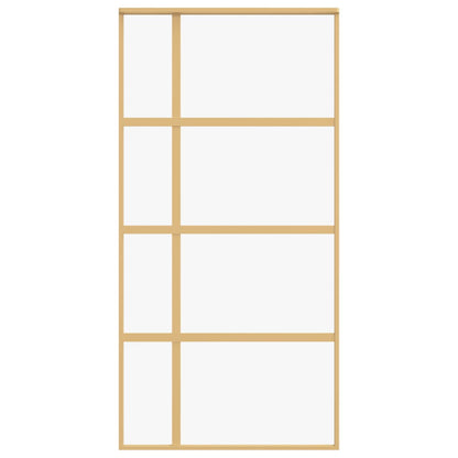 vidaXL Porte coulissante doré 102,5x205cm verre ESG clair et aluminium
