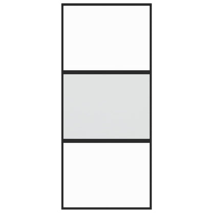 vidaXL Porte coulissante noir 90x205 cm verre trempé aluminium
