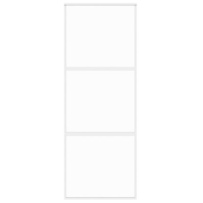vidaXL Porte coulissante blanc 76x205 cm verre trempé aluminium