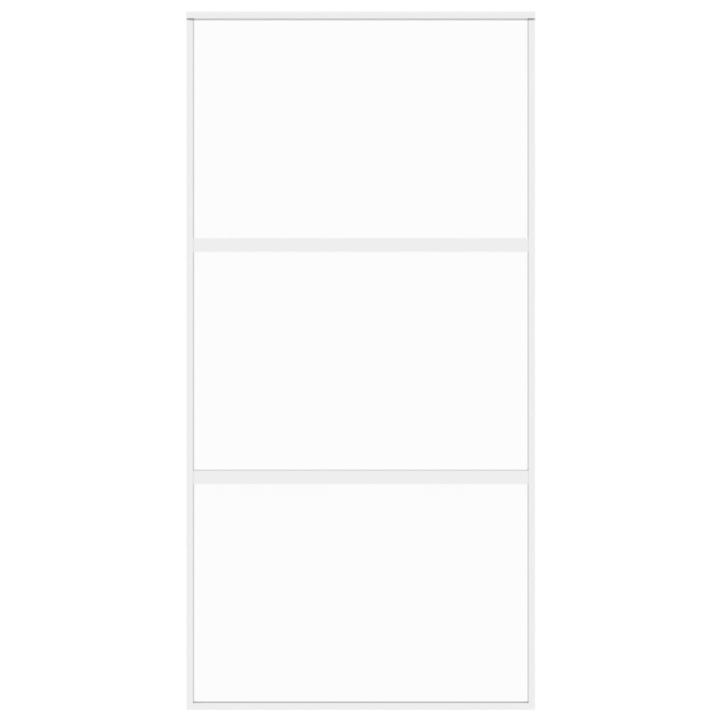 vidaXL Porte coulissante blanc 102,5x205 cm verre trempé aluminium