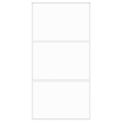 vidaXL Porte coulissante blanc 102,5x205 cm verre trempé aluminium