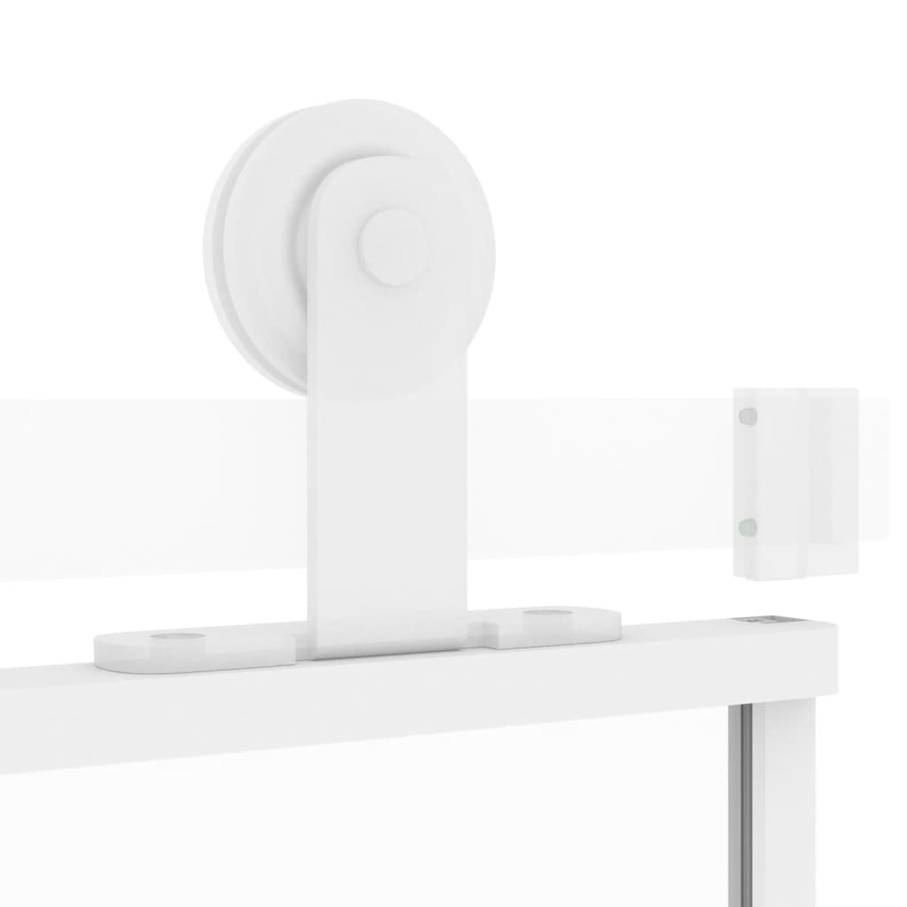 vidaXL Porte coulissante blanc 102,5x205 cm verre trempé aluminium