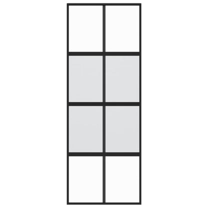 vidaXL Porte coulissante noir 76x205 cm verre trempé aluminium