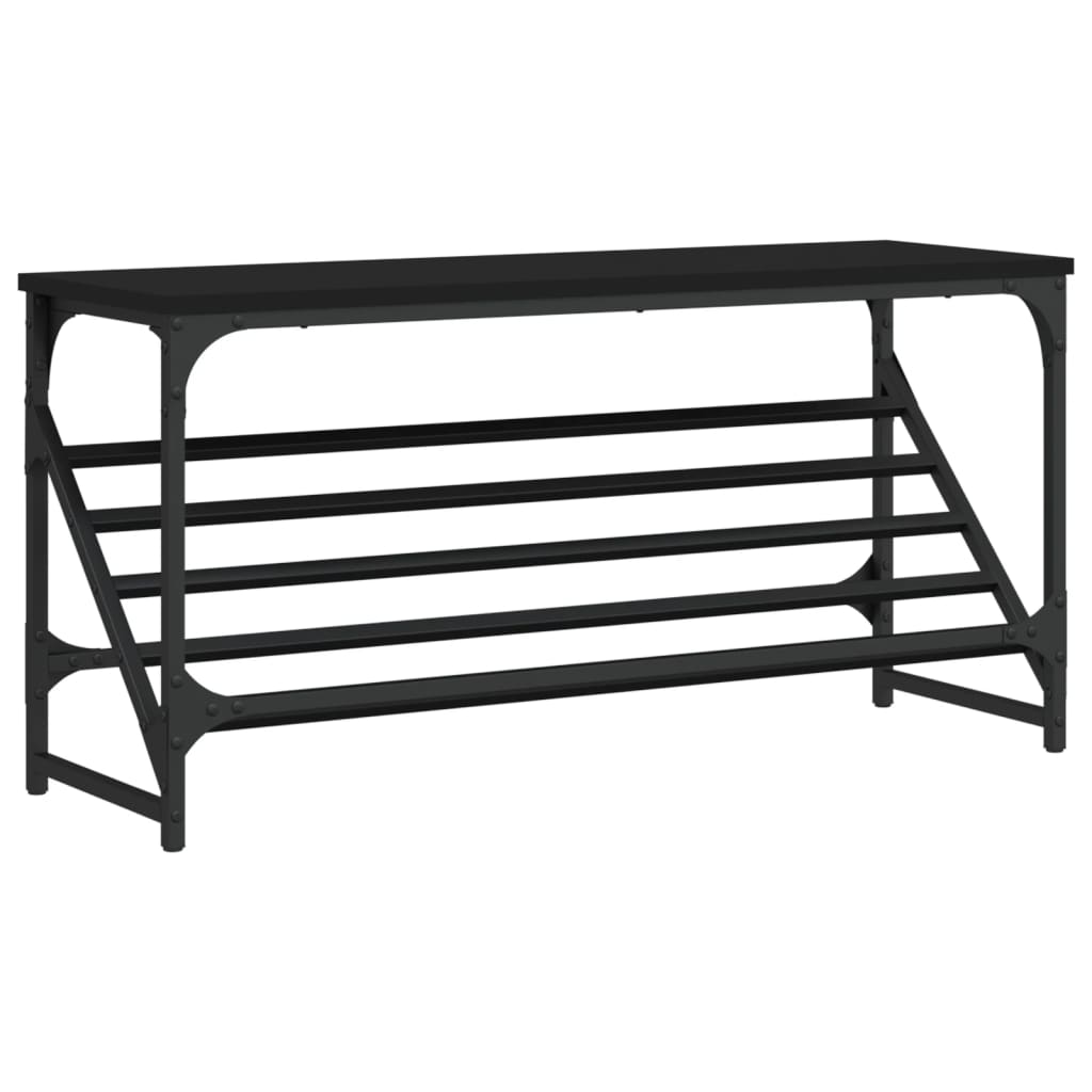 vidaXL Étagère à chaussures noir 90x30x45 cm bois d'ingénierie