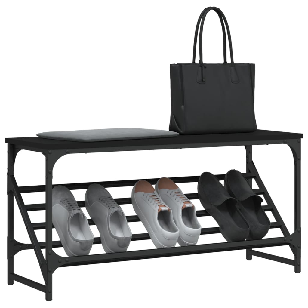 vidaXL Étagère à chaussures noir 90x30x45 cm bois d'ingénierie