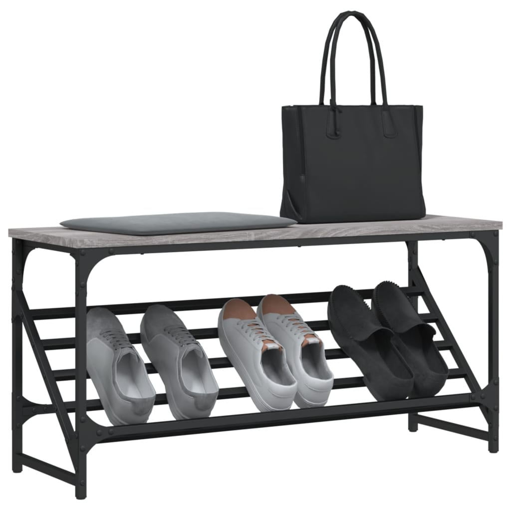 vidaXL Étagère à chaussures sonoma gris 90x30x45 cm bois d'ingénierie