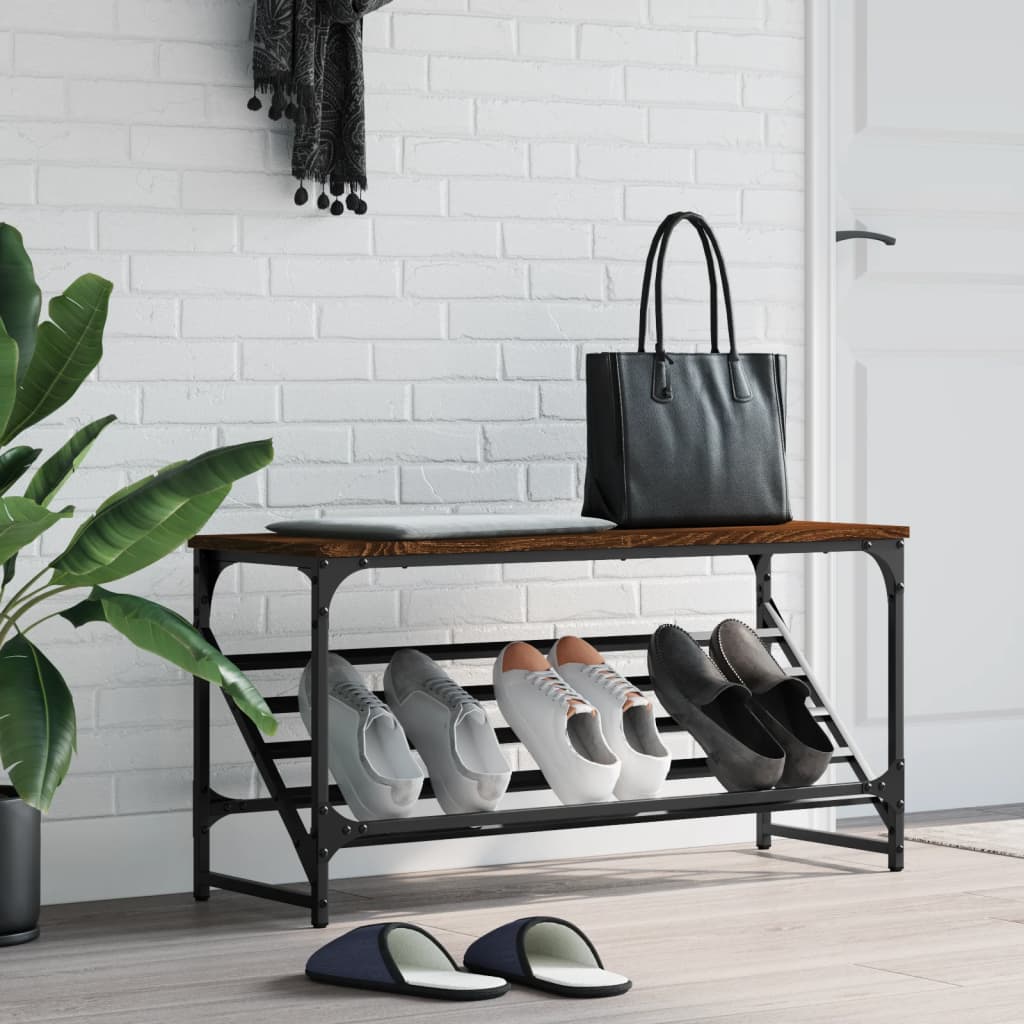 vidaXL Étagère à chaussures chêne marron 90x30x45 cm bois d'ingénierie