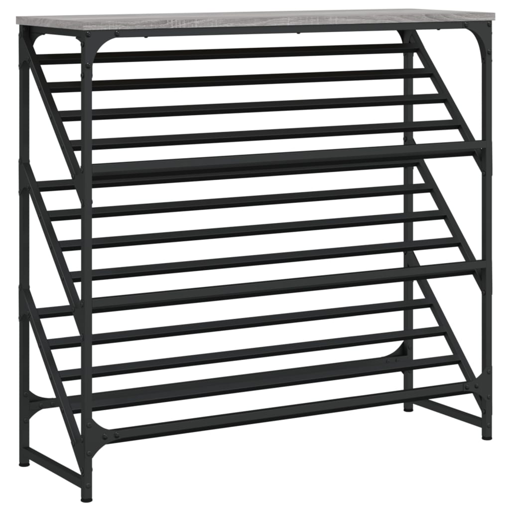 vidaXL Étagère à chaussures sonoma gris 90x30x85 cm bois d'ingénierie