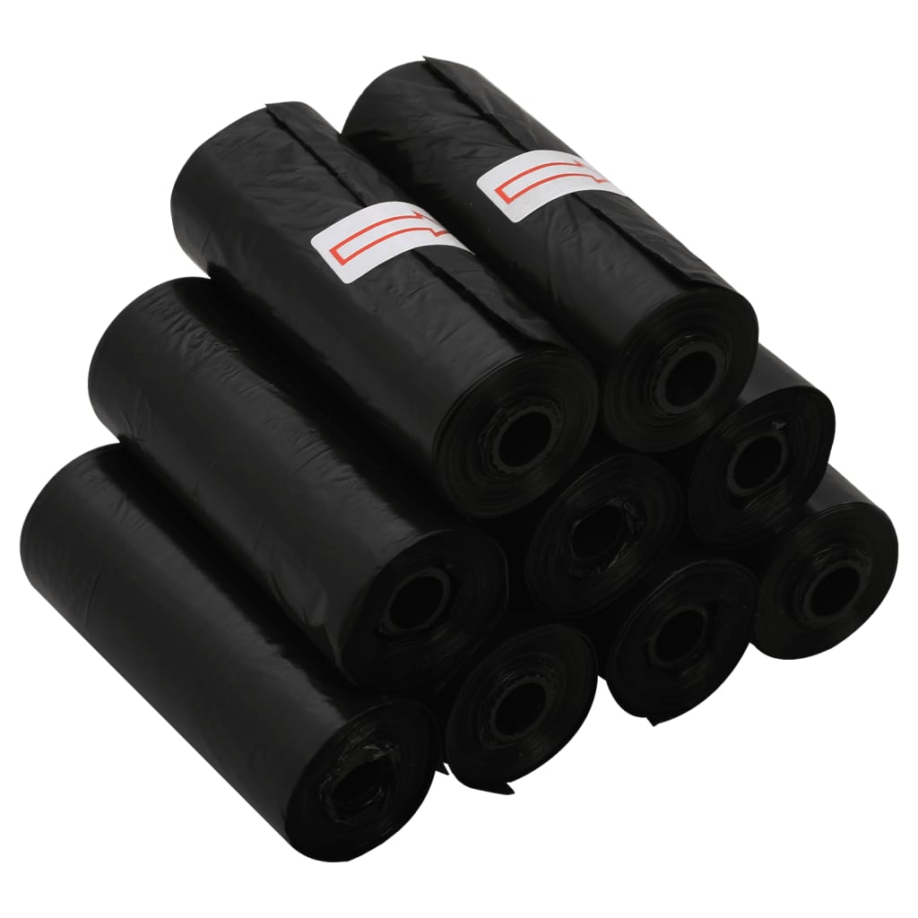 vidaXL Sacs à crottes pour chiens 750 pcs noir 30x20 cm PE