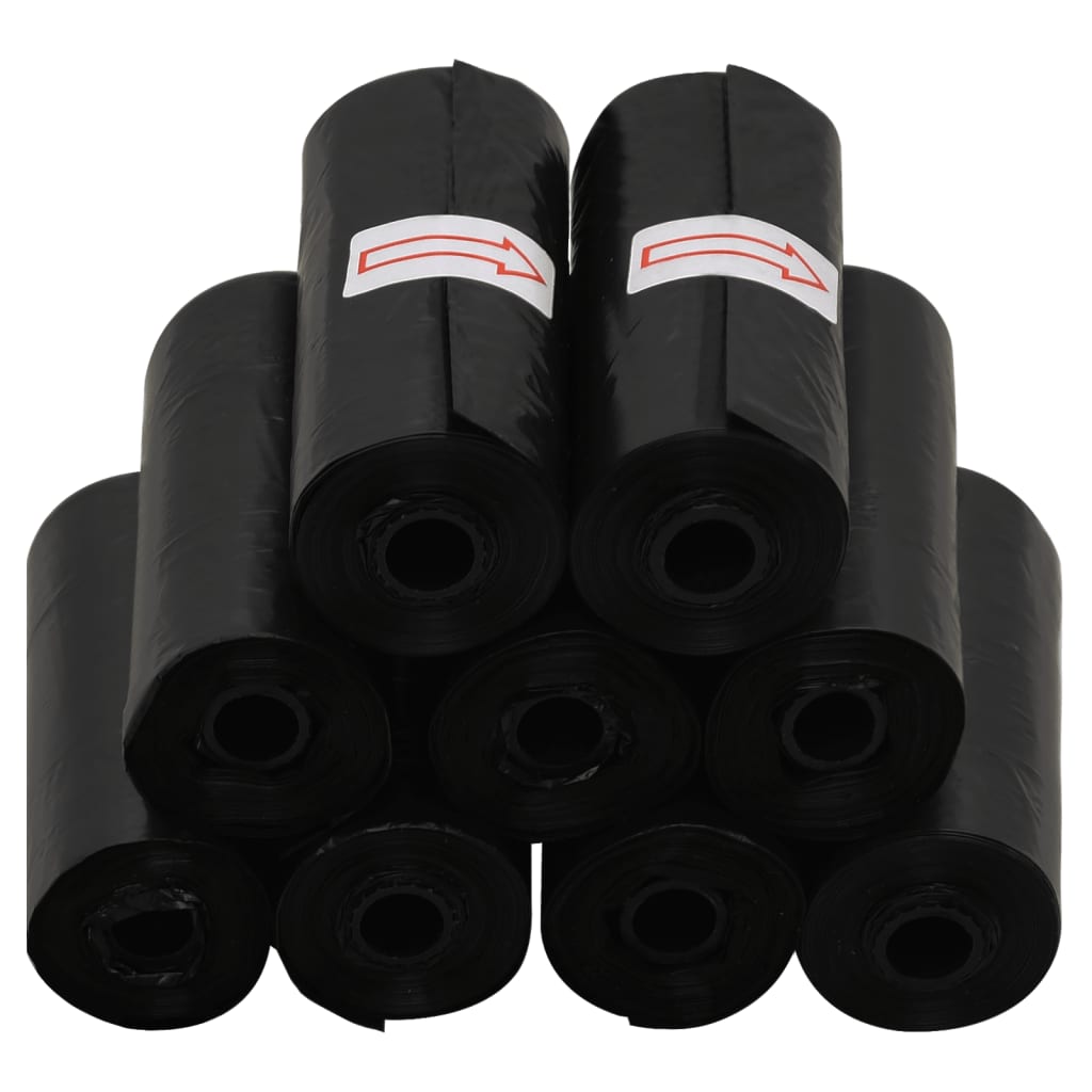 vidaXL Sacs à crottes pour chiens 750 pcs noir 30x20 cm PE