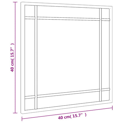 vidaXL Miroir mural noir 40x40 cm carré fer