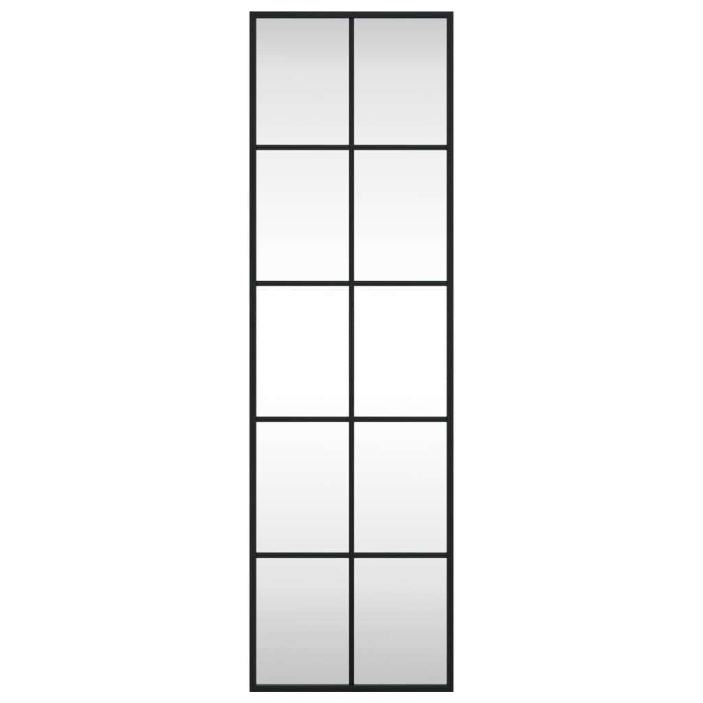 vidaXL Miroir mural noir 30x100 cm rectangulaire fer