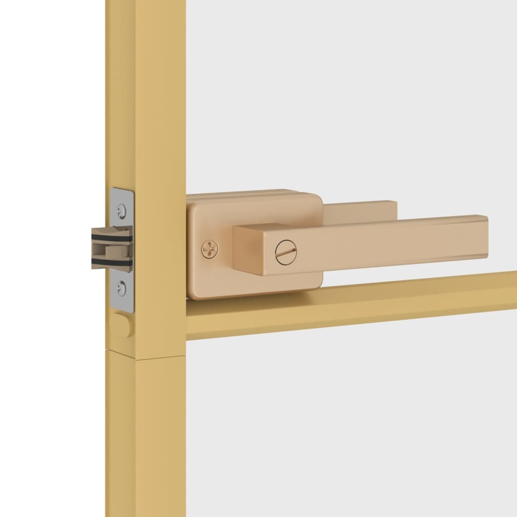 vidaXL Porte intérieure mince doré 76x201,5 cm verre trempé aluminium
