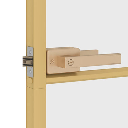 vidaXL Porte intérieure mince doré 76x201,5 cm verre trempé aluminium
